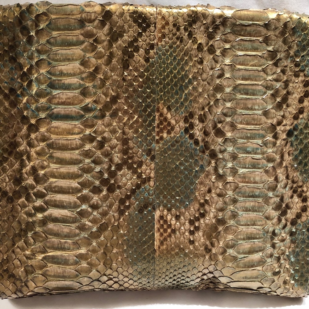 Ry Augusti Python Clutch With Stingray Bar Closur… - image 4